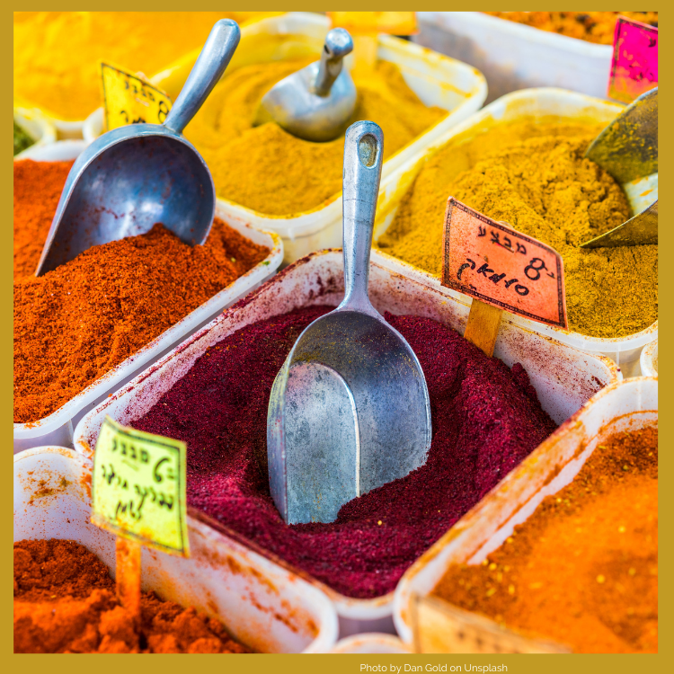 Spices in a market