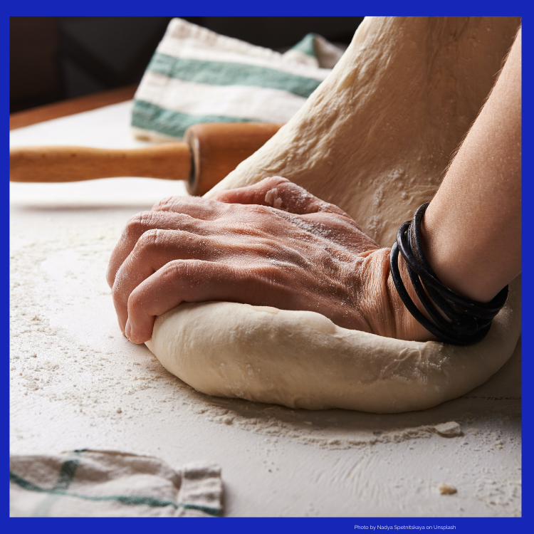 Picture of hands kneading bread