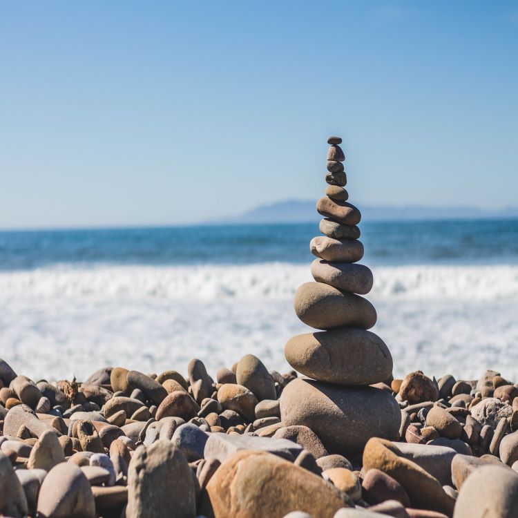 rock pile on beach